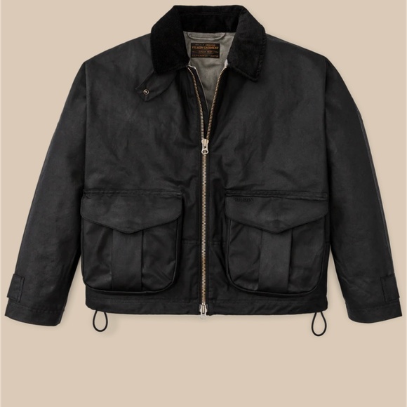 Filson Jackets & Blazers - Filson women's shelter cloth short work coat XS black waxed cotton boxy cropped